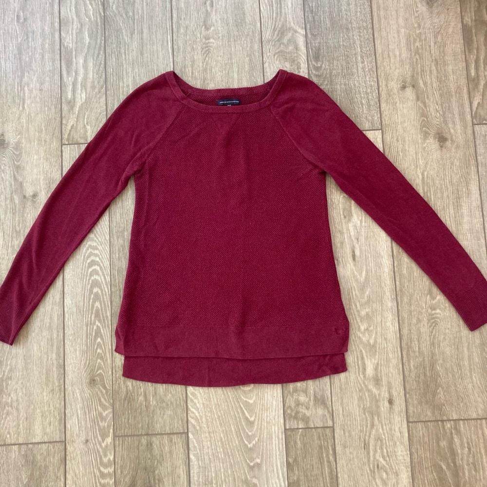 American Eagle Outfitters Burgundy Crew Neck Sweater